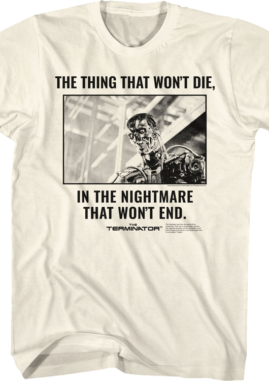 The Nightmare That Won't End Terminator T-Shirt - main product image
