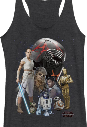 Ladies The Rise Of Skywalker Collage Racerback Tank Top