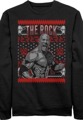The Rock Faux Ugly Christmas Sweater WWE Sweatshirt