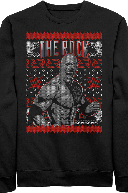 The Rock Faux Ugly Christmas Sweater WWE Sweatshirtmain product image