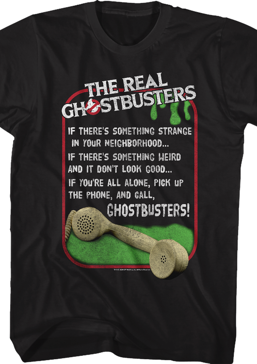 Theme Song Lyrics Real Ghostbusters T-Shirt - main product image
