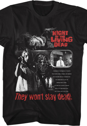 They Won't Stay Dead Collage Night Of The Living Dead T-Shirt