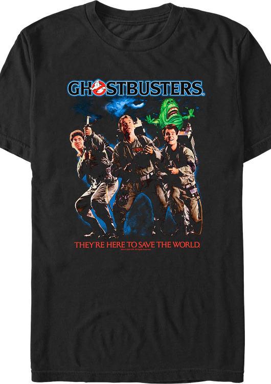 They're Here To Save The World Ghostbusters T-Shirt - main product image