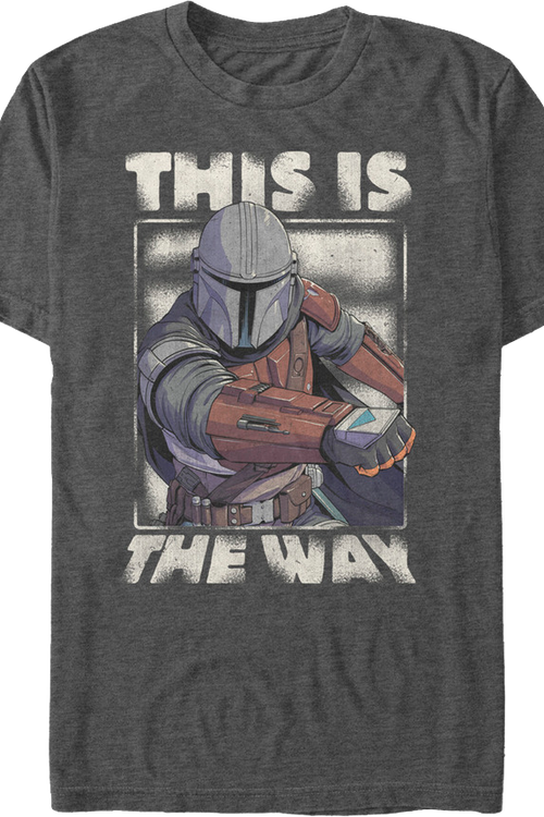 Star Wars The Mandalorian Helmet Reflection T-Shirt For Men - Officially Licensed Slim Fit Tee