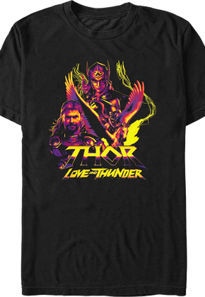 Thor Love And Thunder Collage Marvel Comics T-Shirt