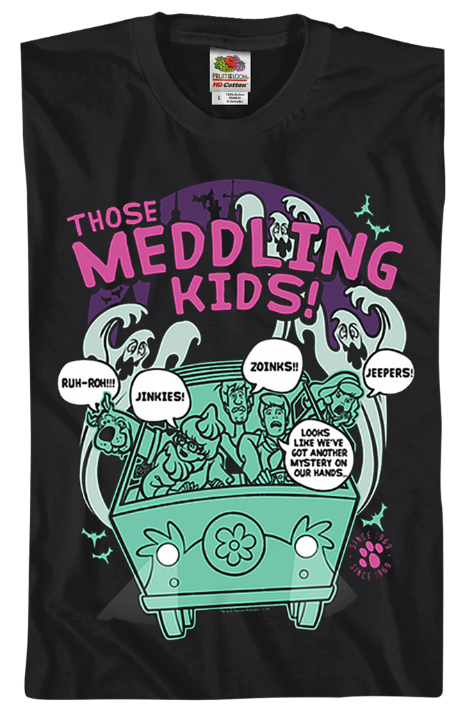 Scooby Doo Women's Heavy Meddle T-Shirt - Black X-Large | Official Merchandise, Fitted Cotton Tee