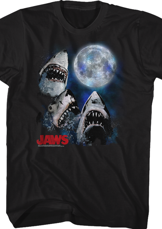 Three Shark Moon Jaws T-Shirt - main product image