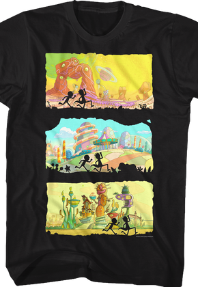 Three Worlds Rick and Morty T-Shirt