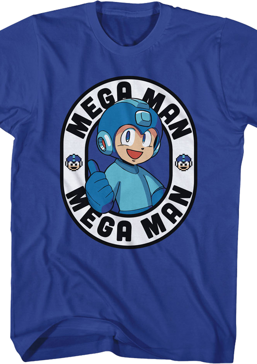 Thumbs Up Oval Mega Man T-Shirt - main product image