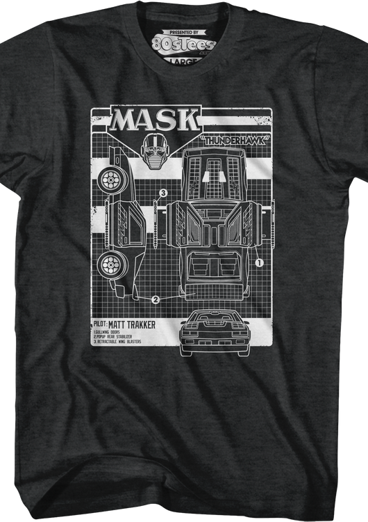 Retro Thunderhawk Schematic MASK T-Shirt - main product image
