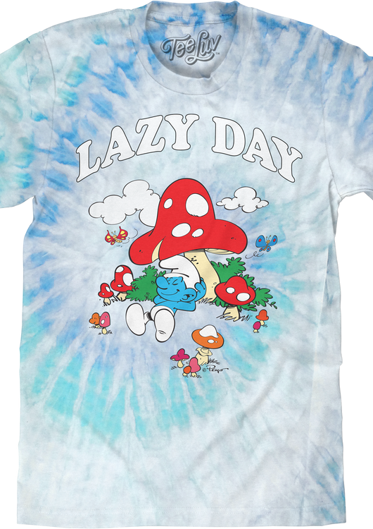 Tie Dye Lazy Day Smurfs T-Shirt - main product image