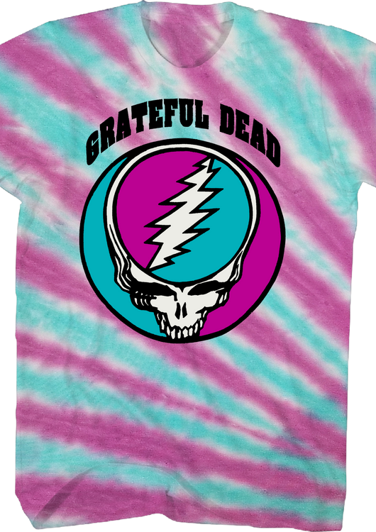 Tie Dye Lightning Skull Logo Grateful Dead T-Shirt - main product image