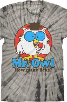 Tie Dye Mr. Owl How Many Licks Tootsie Pop T-Shirt