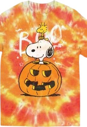 Tie Dye Snoopy & Woodstock Halloween Peanuts Long Sleeve Shirt