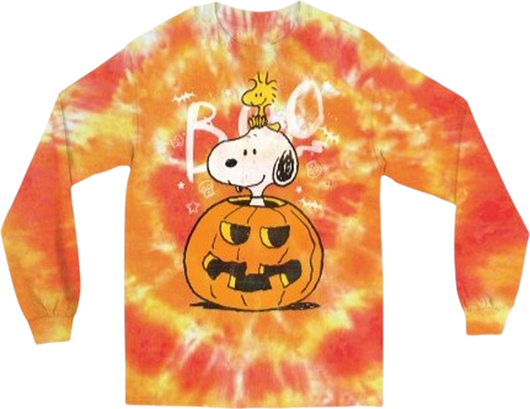 Tie Dye Snoopy & Woodstock Halloween Peanuts Long Sleeve Shirt - main product image