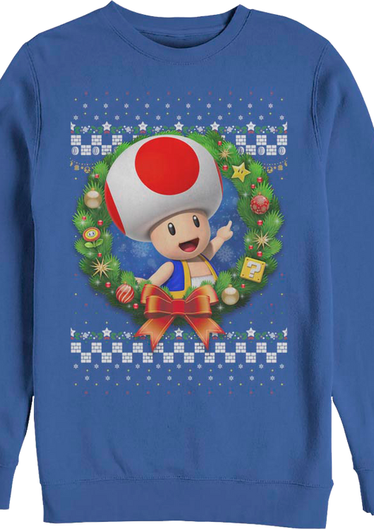 Toad Christmas Wreath Super Mario Bros. Sweatshirt - main product image