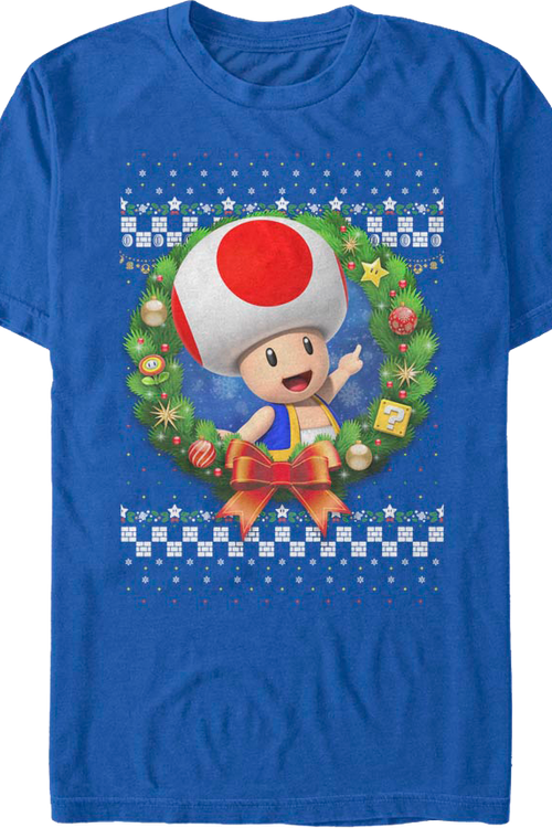Toad Christmas Wreath Super Mario Bros. T-Shirtmain product image