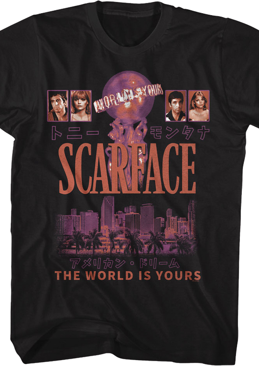 Tony Montana & Elvira Hancock The World Is Yours Scarface T-Shirt - main product image