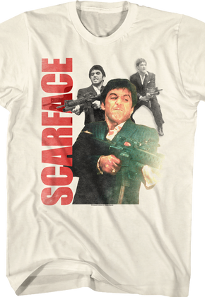 Tony Montana Shooting Collage Scarface T-Shirt