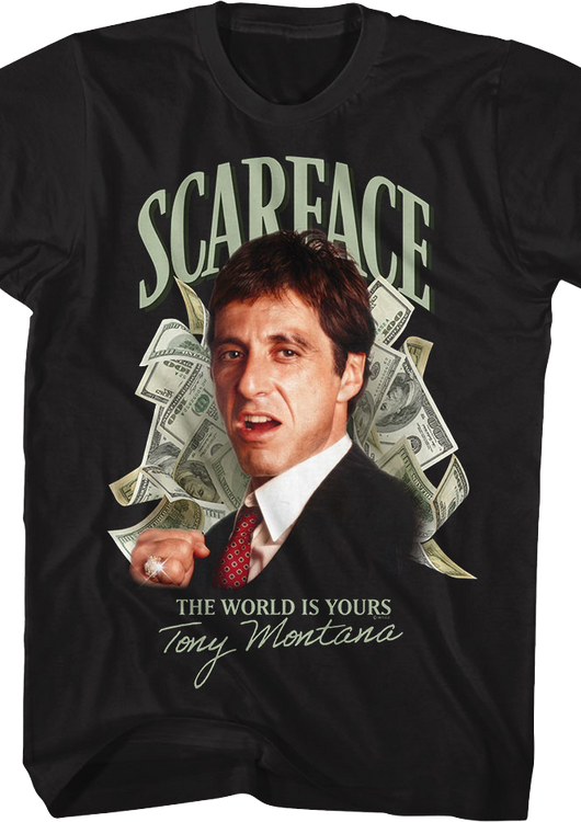 Tony Montana Money The World Is Yours Scarface T-Shirt - main product image