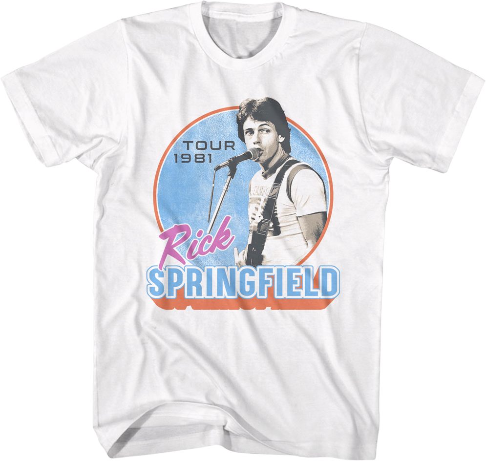 Rick Springfield Graphics Tour 1981 Rick Springfield T-Shirt