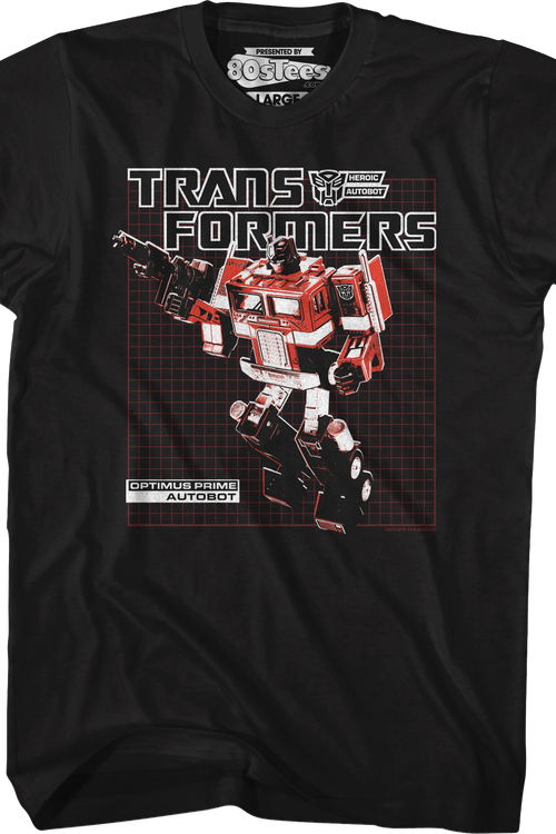 Vintage Optimus Prime Grid Transformers T-Shirtmain product image