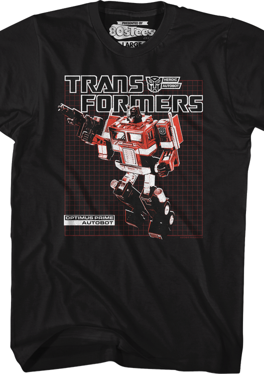 Vintage Optimus Prime Grid Transformers T-Shirt - main product image