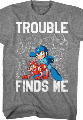 Trouble Finds Me Mega Man T-Shirt