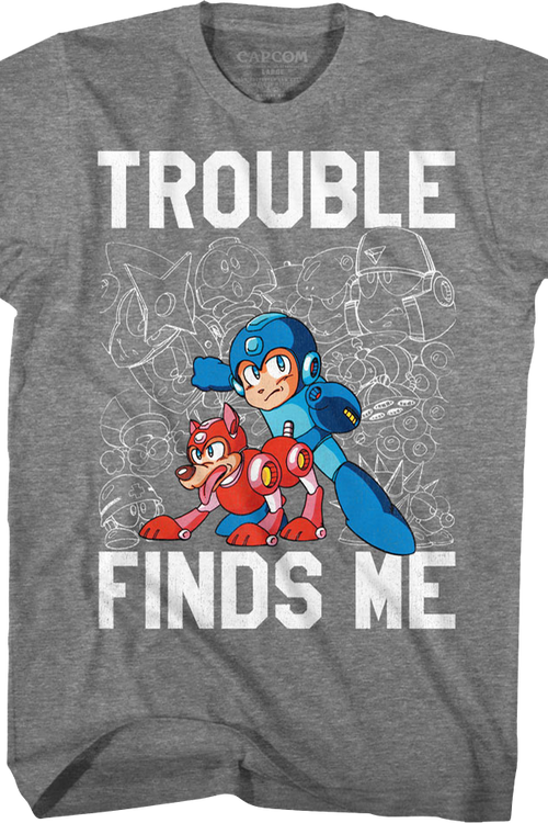 Trouble Finds Me Mega Man T-Shirtmain product image