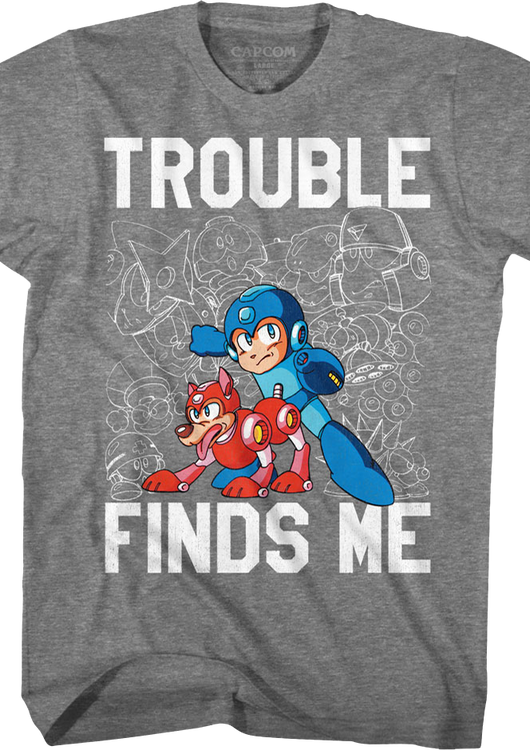 Trouble Finds Me Mega Man T-Shirt - main product image