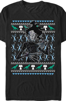 Ugly Christmas Sweater Design Edward Scissorhands T-Shirt