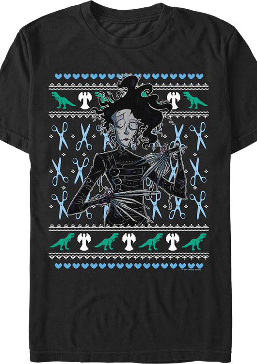Ugly Christmas Sweater Design Edward Scissorhands T-Shirt - main product image
