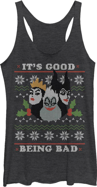 Ladies Ugly Faux Knit Disney Villains Racerback Tank Top - main product image