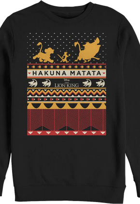 Ugly Faux Knit Hakuna Matata Lion King Sweatshirt