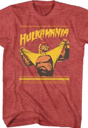 Ugly Faux Knit Hulk Hogan Christmas T-Shirt