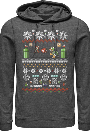 Ugly Faux Knit Mario and Bowser Nintendo Hoodie