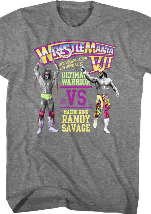 Ultimate Warrior vs Randy Savage WrestleMania T-Shirt - main product image