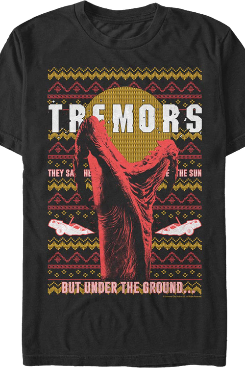 Under The Ground Faux Ugly Christmas Sweater Tremors T-Shirtmain product image