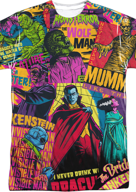 Front & Back Sublimation Universal Monster Mash T-Shirt - main product image