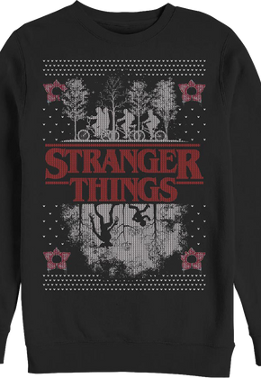 Upside Down Faux Ugly Christmas Sweater Stranger Things Sweatshirt