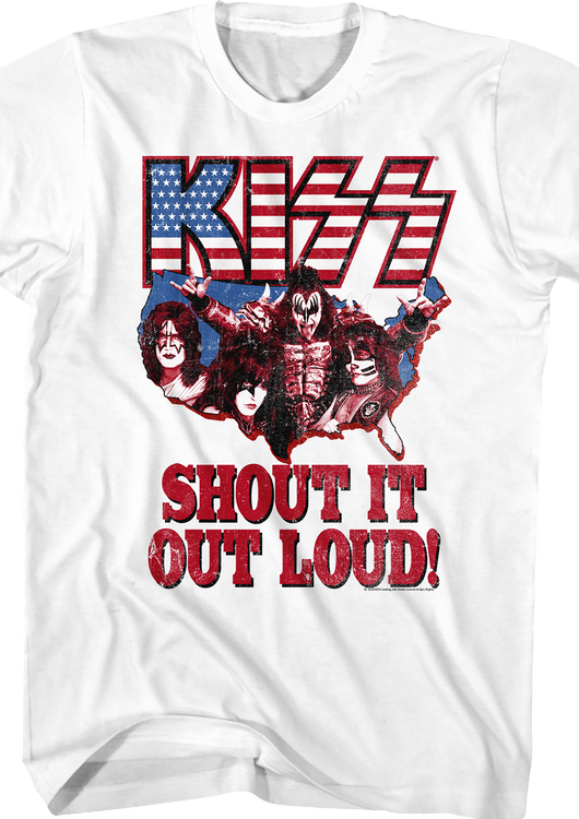 US Map Shout It Out Loud KISS T-Shirt - main product image