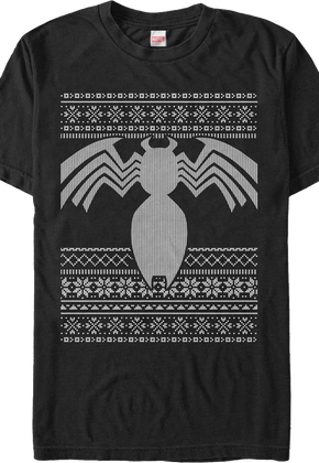 Venom Faux Ugly Christmas Sweater Marvel Comics T-Shirt