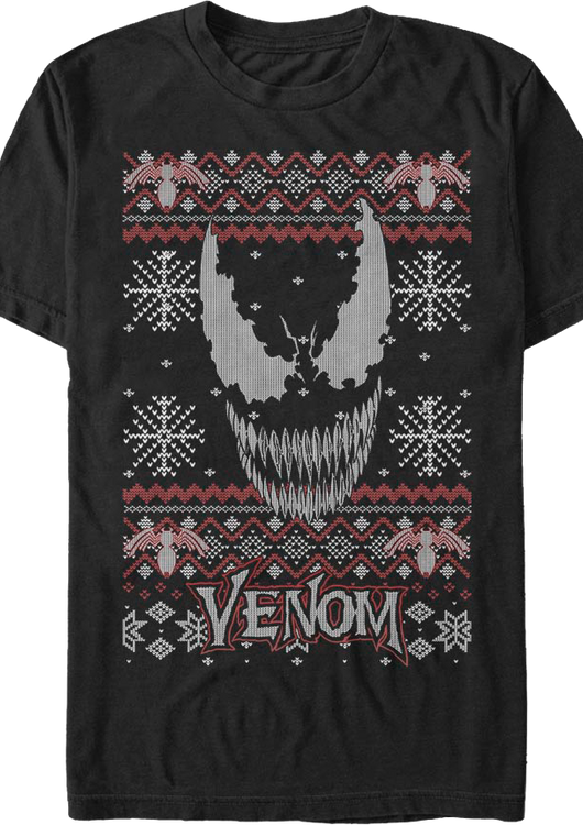 Venom Faux Ugly Knit Marvel Comics T-Shirt - main product image