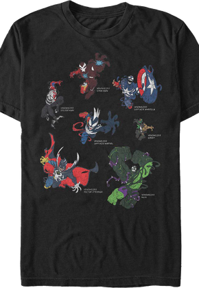 Venomized Heroes Marvel Comics T-Shirt
