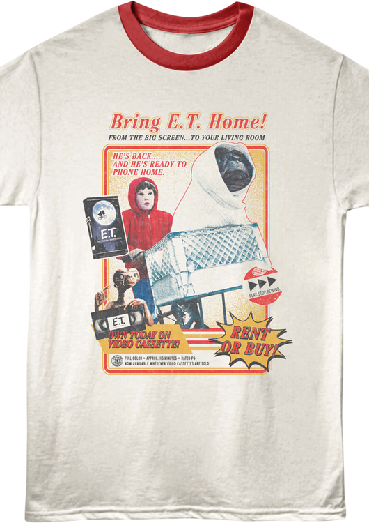 Video Cassette E.T. The Extra-Terrestrial Ringer Shirt - main product image