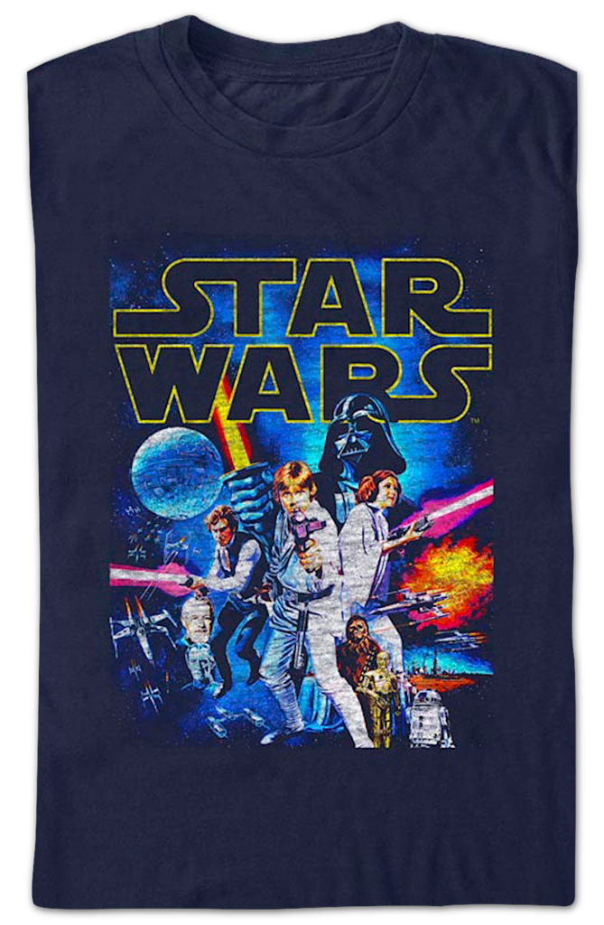 Star Wars - T-shirt affiche de film rétro noir