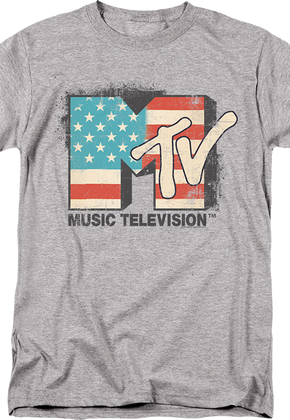 Vintage American Flag Logo MTV T-Shirt