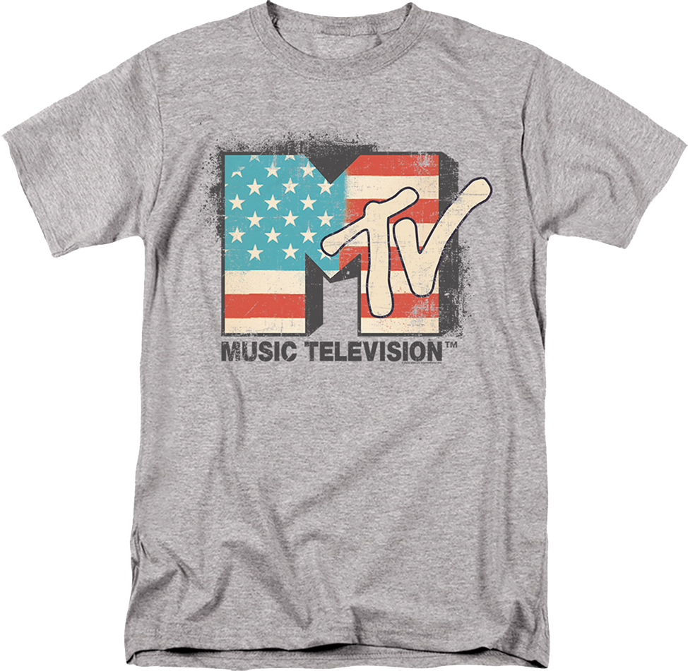Vintage American Flag Logo MTV TShirt — free download