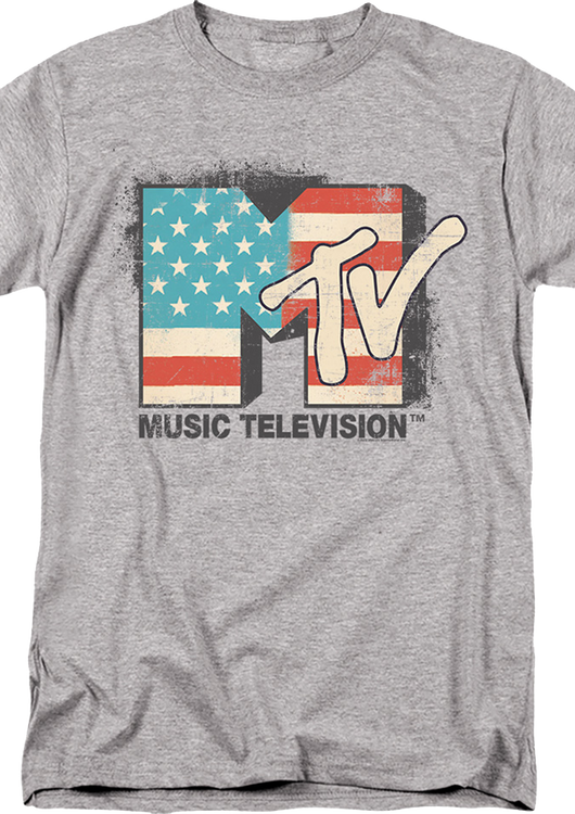 Vintage American Flag Logo MTV T-Shirt - main product image