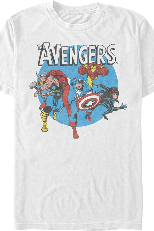 Vintage Avengers Circle Marvel Comics T-Shirtmain product image